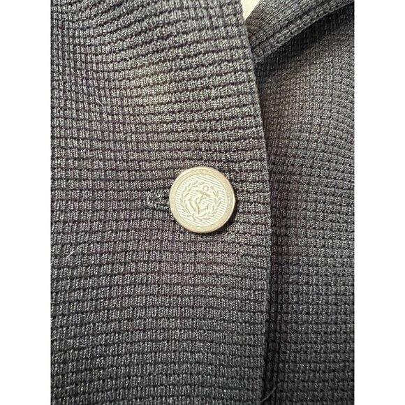 Vintage Womens Jacket Coat Black Button Up Collar Textured Long Sleeve L - Picture 6 of 12